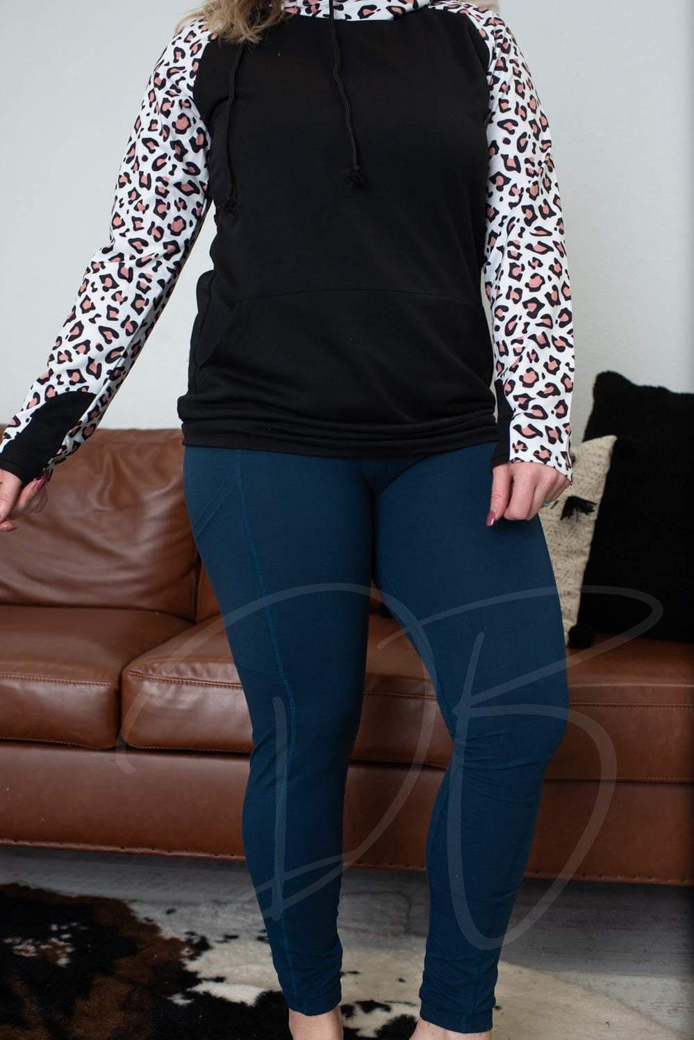 BSP Women's Full Length Legging with Jersey Pocket- Plus Size 